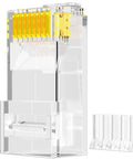 RJ45 Connectors Set, Standard Modular Plugs, UTP Gold Plated 8P8C Crimp End For CAT6 Ethernet Cable, Plug And Play Ready