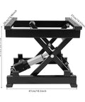 Heavy Duty Electric Scissor Lift Table With No Sweat 130 Lbs Raising Action Smooth Height Adjust From 7 To 16 Inches side view with measurements.