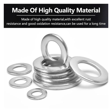 285 Piece Stainless Steel Fender Washer Kit M2 To M10 Flat Round Washers Anti Corrosion Universal Fastening Accessories