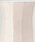 Close-up of MR-1-2503 Hechimon Large Vertical White Vase Flower Base Ceramic Beveled Pottery With Granite White Finish texture detail