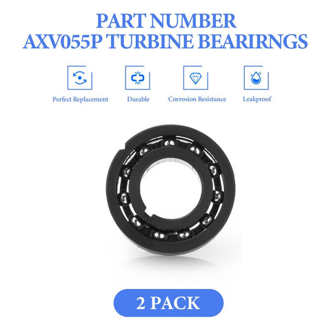 AXV055P turbine bearing, black circular bearing with visible metal balls, 2-pack for Hayward pool vacuums.