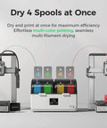 SpacePi X4L Filament Dryer And Storage Box For Four Spools, Dual Independent Heating Chambers with 3D printers in use