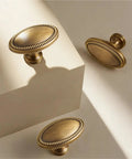 Premium Solid Brass Cabinet Handles French Vintage Style T Bar Drawer Knobs For Kitchen Cabinets And Bathroom Vanity, oval design