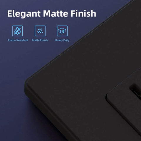 Corner view of Dope Matte Black Decorator Wall Receptacle Outlet 15A 125V NEMA 5 15R Non Tamper Resistant Self Grounding