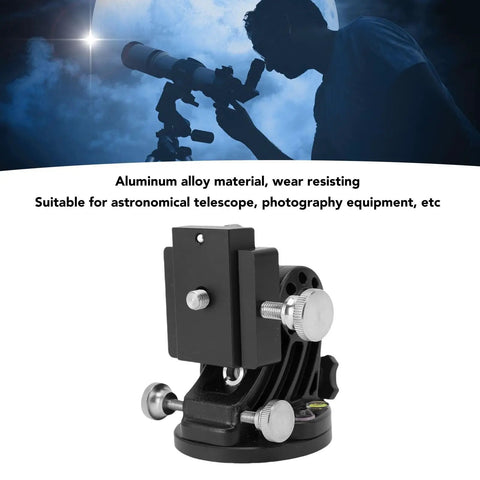 Latitude Adjustment Base For Telescope Mounts And Astronomy Gear Three Eighth Inch Quick Setup 0 To 90 Degree Adjustable Equatorial Wedge Mount For Stable Tracking And Precise Polar Alignment All Black