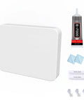 Easy Screwless Transducer Mounting Plate Kit For Boats No Hull Drilling Freely Mount Small To Medium Transducers 4.5 By 3.5 Inch 0.75 Inch Thick White Marine Mount For Quick Install Hull Safe Durable Removable, white plate with adhesive kit