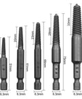 Cool Bolt Extractor Set That Nails Stripped Screw Removal For Wood Or Metal Fast And Tough Tools Perfect For Automotive Garage Work Home Projects Or Industrial Jobs You Gonna Love How Well This Shank Flute Kit Unwinds Stuck Bolts And Save Your Day. 5-piece steel screw extractor set, 6.3mm hex shank, 17-33mm sizes