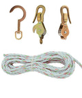 Block And Tackle Set Built Tough With Anchor Hook 259, Swivel Hook, and Spliced Cables, Lightweight Galvanized Steel Shell Blocks