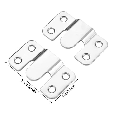 Heavy Duty Interlocking Flush Mount Brackets With Screws For Picture Frames Headboards And Sofas Stainless Steel Z Clips Hardware For Art Gallery Wall Mounting, 5.3cm x 3cm