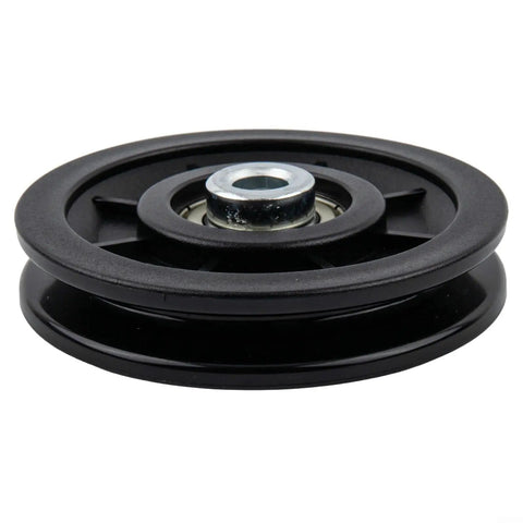 Beefed-Up Nylon Bearing Pulley Wheel Set For Gym Gear And Cable Machines, Smooth Silent Replacement Rollers For Home Fitness And Garage Door Systems, Black 90mm Durable Quiet Workout Components, black nylon pulley wheel with steel bearing