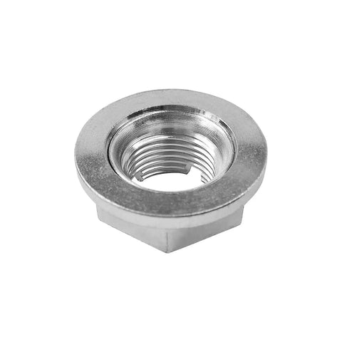 Heavy Duty M24x2.0 Axle And Shaft Spindle Nuts Pair Rock Solid For Ford F150 Lincoln Navigator Cadillac CTS Chevy Trucks Rust Proof No Worries Installation Hardware - Close-up view of a carbon steel axle spindle nut.