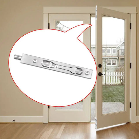 6 Inch Flush Door Bolts Set Concealed Security Locks For French Doors Composite And Wood Double Doors Dummy Inactive Leaf Brush Stainless Steel Finish Easy Install With Automatic Holding Spring For Both Retracted And Projected Positions