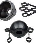 7 Inch Aluminum Alloy CNC Motorcycle Headlight Housing Bucket with CNC Side Mount Bracket and Fork Tube Clamps for 46-50mm, Black, Durable Rustproof Shockproof Headlight Mount Kit, Includes Adjustable Side Brackets