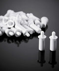 No Grunt Work Needed Spring Loaded Shutter Repair Pins For Plantation Blinds 30 Piece Replacement Kit on black background.