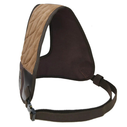 Adjustable Rifle And Shotgun Field Shield Recoil Pad With Leather Shirt Vest, Secure Fit Shoulder Protector in coffee brown