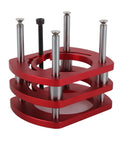 Router Lift Base Aluminum Alloy Insert Plate With Crank Handle And 4 Jaw Clamping For Small Trimming Machines 2.008 Inch Lift Precision Router Table Build, red aluminum plate with steel rods