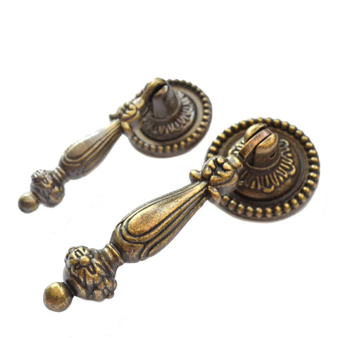 4 Pack Decorative Bronze Drawer Pulls Set With Screws Vintage Copper Door Handles Antique Retro Knobs for furniture cabinets