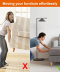 Before and after of Heavy Duty Stick Furniture Sliders And Glides Make Carpet And Hardwood Floors Glide Smooth As Butter With Scratch Resistant Coffee Colored Pads For Total Breeze Moves usage.