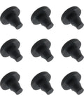 20 Pack Black Stem Bumpers Heavy Duty Furniture Sliders Smooth Glide Floor Protectors For Swivel Chairs And Stools 7Mm Hole Sweet Setup No Scratch PVC Foot Pads close-up view of black stem bumpers.