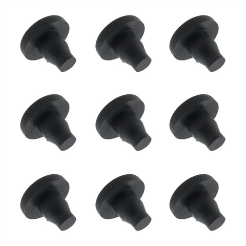 20 Pack Black Stem Bumpers Heavy Duty Furniture Sliders Smooth Glide Floor Protectors For Swivel Chairs And Stools 7Mm Hole Sweet Setup No Scratch PVC Foot Pads close-up view of black stem bumpers.
