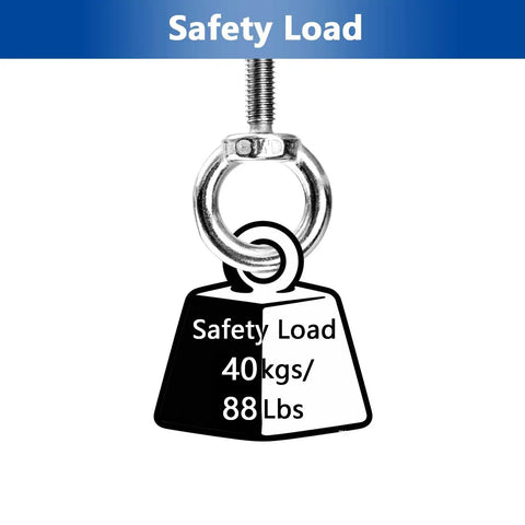 Heavy Duty M6 X 12 Mm Threaded Eyebolts With Nuts And Washers Marine Grade 304 Stainless Steel with 40 kg load safety tag