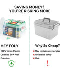 Comparison of two medicine organizers, with 15 Qt Clear Medicine Organizer With Tray And Lids Thickened Plastic First Aid Box Multipurpose Medical Caddy on the left.