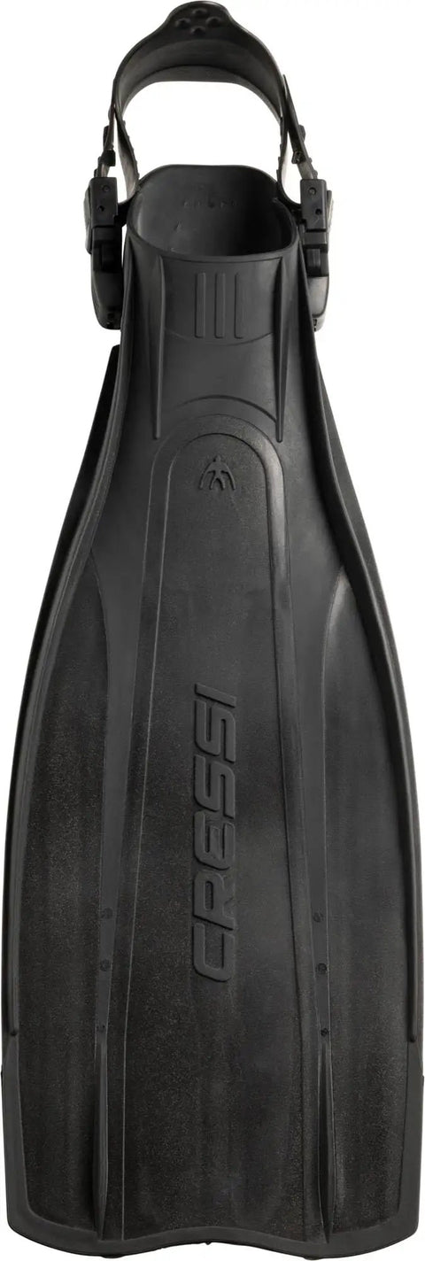 Pro Light Adjustable Open Heel Dive Fins For Scuba And Snorkel Enthusiasts, Easy Kick With Dual Material Blade, Black Medium Large