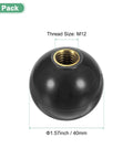 Four Pack Threaded Ball Knobs M12 Female Thread 40mm Diameter Thermoset Ball Knob Heavy Duty For Lathe Machine Lawn Mowers