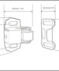 Heavy Duty Single Roller Door Catch For Closets And Cabinets Spring Loaded Matte Black Latches dimensions diagram with measurements.