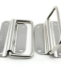 Set Of 2 4 Inch Thickened Foldable Pull Ring Handles 304 Stainless Steel Satin Finish For Boat Hatch Latch Cabinet And Lifting Ring
