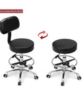 Heavy Duty Swivel Rolling Stool With Backrest For All Day Comfort On Wheels, Adjustable Height 21 To 29 Inches, 360 Degree Spin