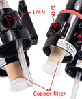 Close-up of Plug And Play Pneumatic Air Filter Regulator Kit with gauge and lubricator cup for one quarter inch NPT systems.
