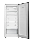 Interior view of Big Capacity 7.1 Cu Ft Upright Freezer Refrigerator Convertible in Black with flexible four shelves.