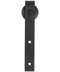 Amazon Basics Sliding Barn Door Hardware Kit 6.6 Foot J Shape Matte Black Carbon Steel 200 Lb Capacity Designed For 36 Inch Doors 1 3 8 To 1 3 4 Inch Thick Includes 2 Rails Rail Supports Rollers Bumpers Stops Floor Guide steel roller close-up