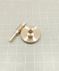 Precision 0.3 Module Worm Gear Reducer With 1 To 80 Ratio And 100 Teeth, gold-colored gears and shaft assembly.