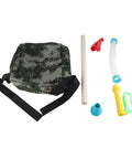 Components of Flexible Handle Manual Fertilizer Spreader with bag, adjustable knob, and backpack straps in Oxford Cloth and PP