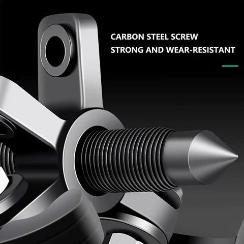 Close-up of Pro Grade Die Forged Carbon Steel Bearing Puller Kit with carbon steel screw, strong and wear-resistant detailing.