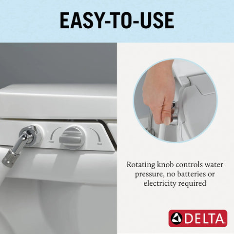 Elongated Soft Close Bidet Seat With Manual Control And Self Cleaning Wand, Front And Rear Spray, Non Electric, White