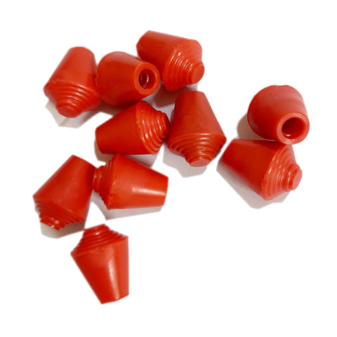 Fencing Practice Sword Tips For Foil And Epee, Rubber Replacement Tips With Blunt Ends, Wear-Resistant Rubber Construction, Snug Fit For Standard Blades, Safe Training Gear, Red Epee Tips Pack Of 10 For Practice Blades
