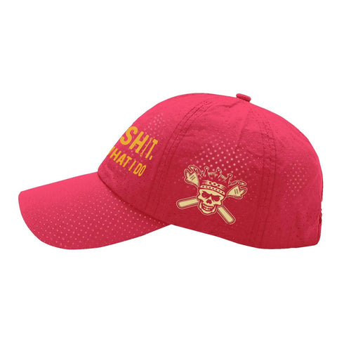 Side view of Golf Cap With I Fix Shit Thats What I Do Print Quick Dry Baseball Hat For Him featuring breathable fabric