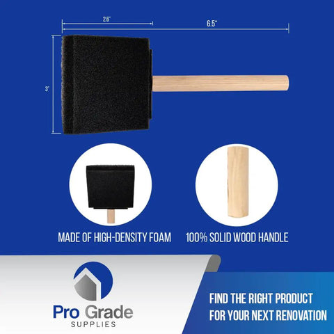 3 Inch Foam Brushes 36 Piece Set For Painting Staining Gluing And Craft Projects With Lightweight Wooden Handles Budget Friendly And Great For Trim Moldings Small Surfaces And Touch Ups product details
