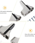 4 Piece Adjustable Glass Shelf Brackets Wall Mount Zinc Alloy Floating Shelf Clamps No Burrs with screws and smooth finish.