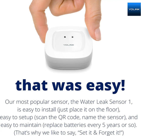 Smart Home Starter Kit With Hub And Three Water Leak Sensors, LoRa Range Up To One Quarter Mile Open Air, in hand setup