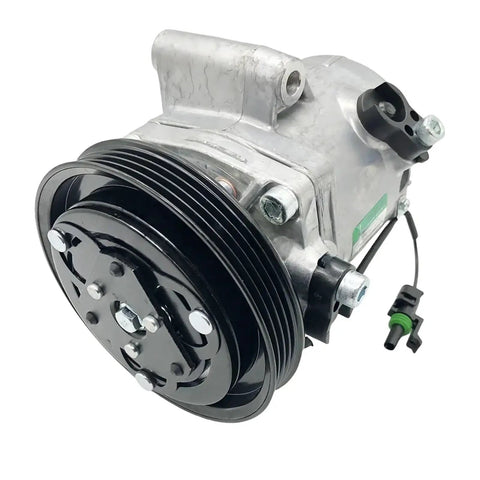 Mercedes Benz Smart Fortwo 451 1.0L Air Conditioning Compressor Pump With SS96 Pulley PV4 Direct Fit Replacement For 1322300011 A1322300011 Lightweight Aluminum Housing Built Tough For Long Life, front view