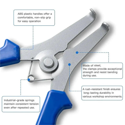 Durable 9-Piece Spring Clip Kit For Woodworking Pros Featuring Multifunctional Miter Clamps And Heavy Duty Pliers, steel clamp detail