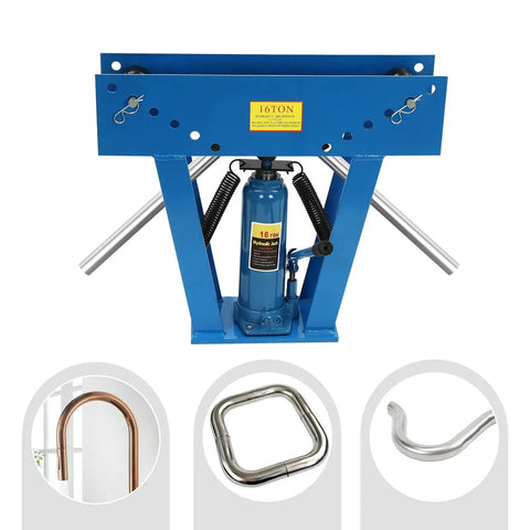 16 Ton Hydraulic Pipe Bender Pro Grade With 8 Dies One Half Inch To Three Inch Manual Tube Bending Machine 90 To 180 Degree