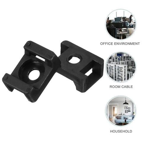 120 Pcs Heavy Duty Nylon Cable Tie Mounts Black Screw Fix Wire Organizers For Home And Office Keep Your Setup Tough As Nails With Rock Solid Clips.