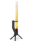 Stainless Steel Pellet Stove Smokeless Firepit For Ambiance On The Patio, Cozy Backyard Bonfire with tall glass flame column
