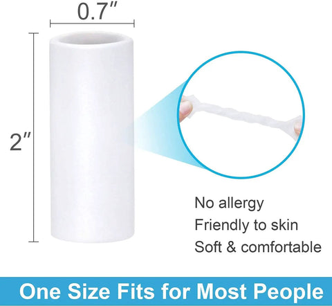 Gel Finger Sleeves 8 Pack For Arthritis And Trigger Finger Pain Silicone Thumb Tubes with dimensions and features