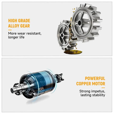 High-grade alloy gear and powerful copper motor for Corded 720 Watt Drill With Three Eighths Inch Chuck Variable Speed From Zero To Three Thousand Six Hundred RPM Multi Material Drilling For Concrete Metal And Wood With Speed Switch Beast Power For DIY And Pros